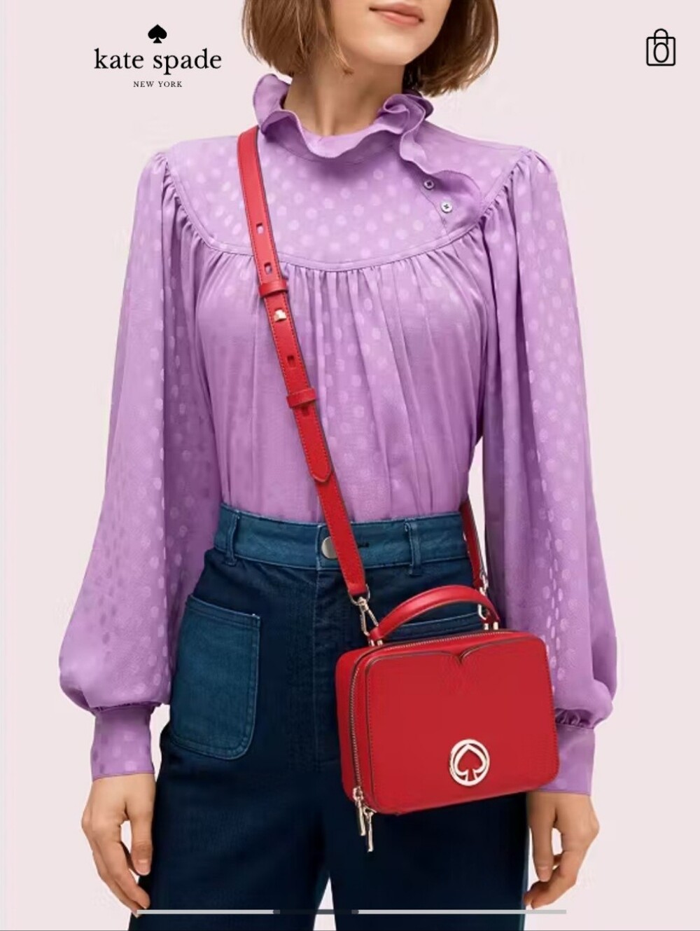 Kate Spade Mini Vanity Top Handle Bag Hot Chili Red